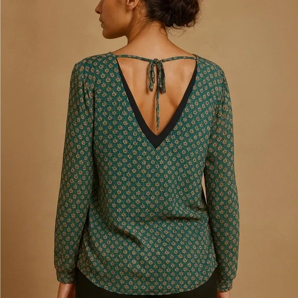 Lucky Brand Floral Print Tie-Back Blouse XL - Picture 2 of 5